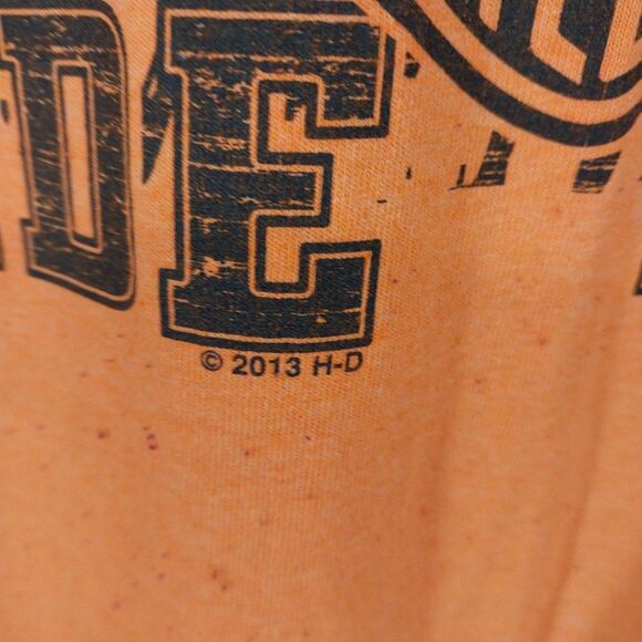 2013 Harley-Davidson Las Vegas Nevada Orange T Shirt Sz 2XL Work Hard Ride Hard - Picture 4 of 7